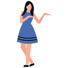 
Girl posing flat icon design 
