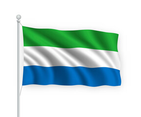 Obraz premium 3d waving flag Sierra Leone Isolated on white background.