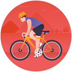 
Figure cycle offering flat cycling icon
