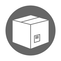 Closed box icon isolated on background, flat pictogram, business, marketing, internet