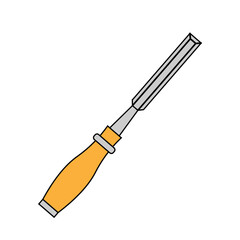 Simple illustration of chisel Concept of work tools for design