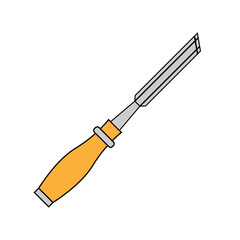Simple illustration of chisel Concept of work tools for design