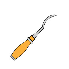 Simple illustration of chisel Concept of work tools for design
