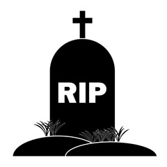 Simple illustration of grave icon Concept for Halloween day