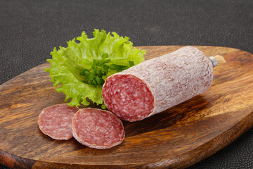 Italian dry Saliami pork sausage