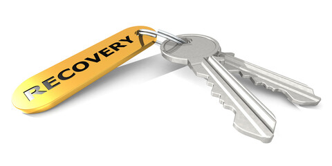 Recovery label attached to the keys