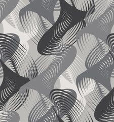 Seamless pattern with wavy elements. Vector illustration with wavy abstract structure for print or textile.
