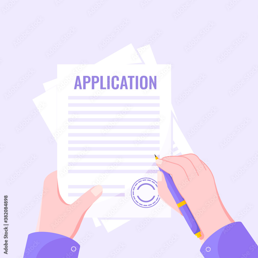 Poster submit application document form flat style design icon sign vector illustration isolated on white b