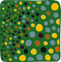 Rounded corner square with a pattern inside. Squared pattern for printing onto fabric.