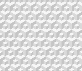 Seamless isometric pattern. Grey abstract endless isometric background. Gray seamless geometric pattern. Vector illustration