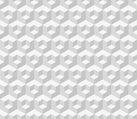 Fototapeta na wymiar Seamless isometric pattern. Grey abstract endless isometric background. Gray seamless geometric pattern. Vector illustration