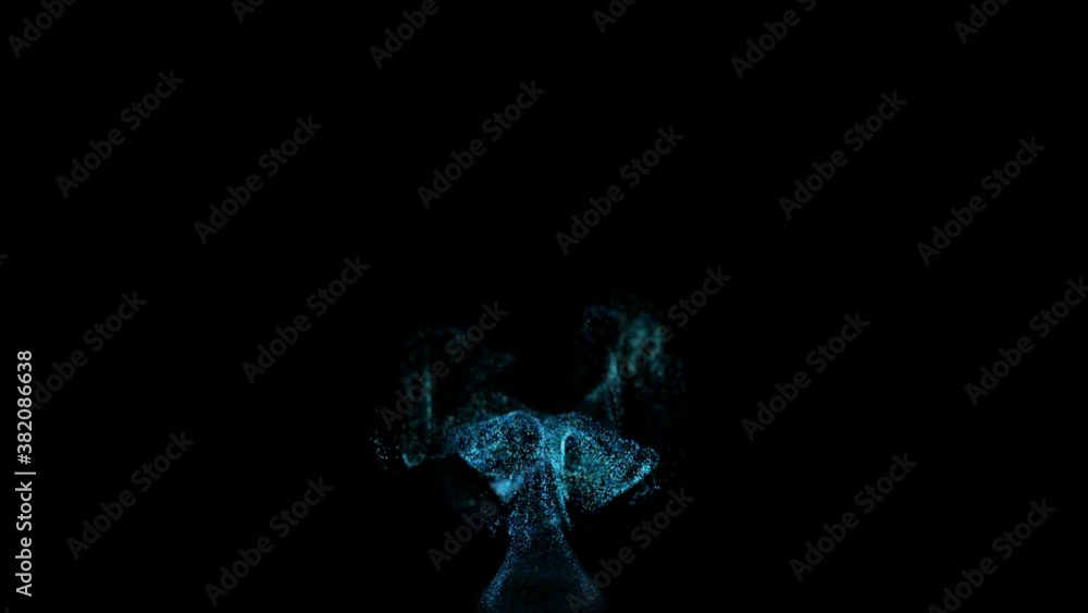 Aufkleber beautiful effect of glow particles in liquid stream, like effect ink dissolve in water. abstract ani