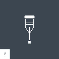 Crutch related vector glyph icon. Isolated on black background. Vector illustration.