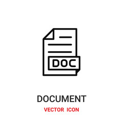 document icon vector symbol. document symbol icon vector for your design. Modern outline icon for your website and mobile app design.