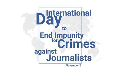 International Day to End Impunity for Crimes against Journalists holiday card.