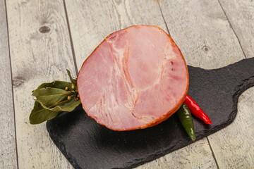 Ham cut in the board