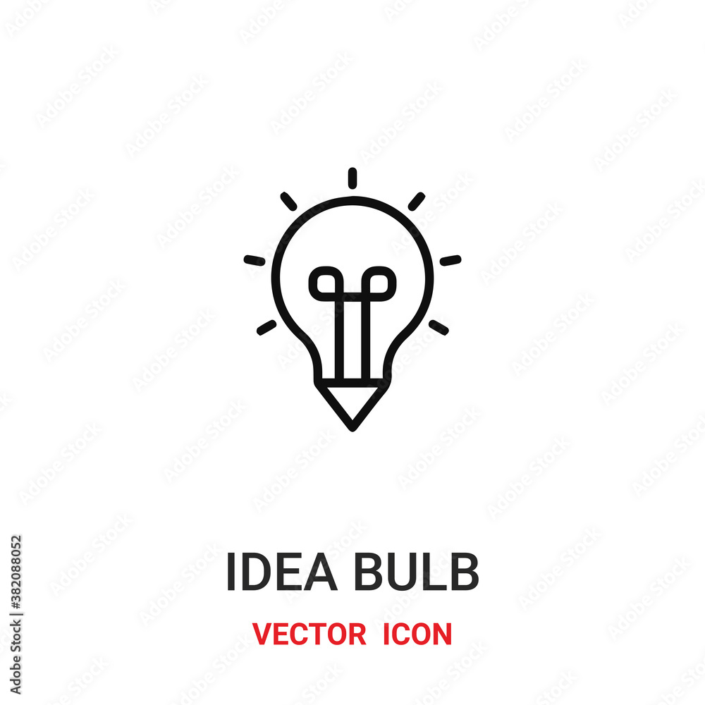 Poster idea bulb icon vector symbol. idea bulb icon vector for your design. modern outline icon for your we