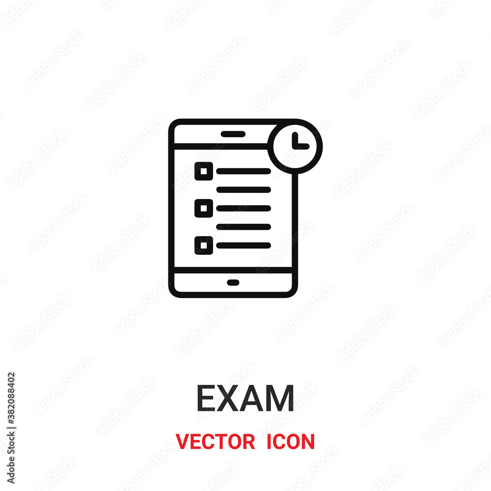 Poster exam icon vector symbol. exam symbol icon vector for your design. modern outline icon for your websi
