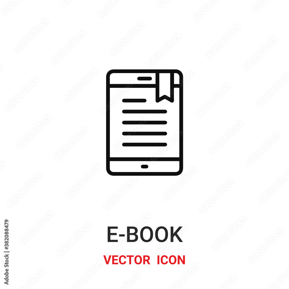 Poster e-book icon vector symbol. e-book symbol icon vector for your design. modern outline icon for your w