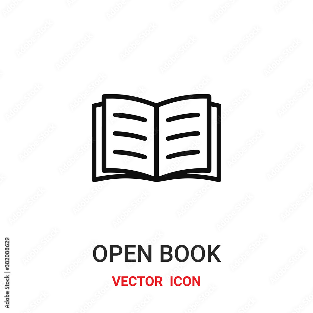 Poster open book icon vector symbol. open book symbol icon vector for your design. modern outline icon for 
