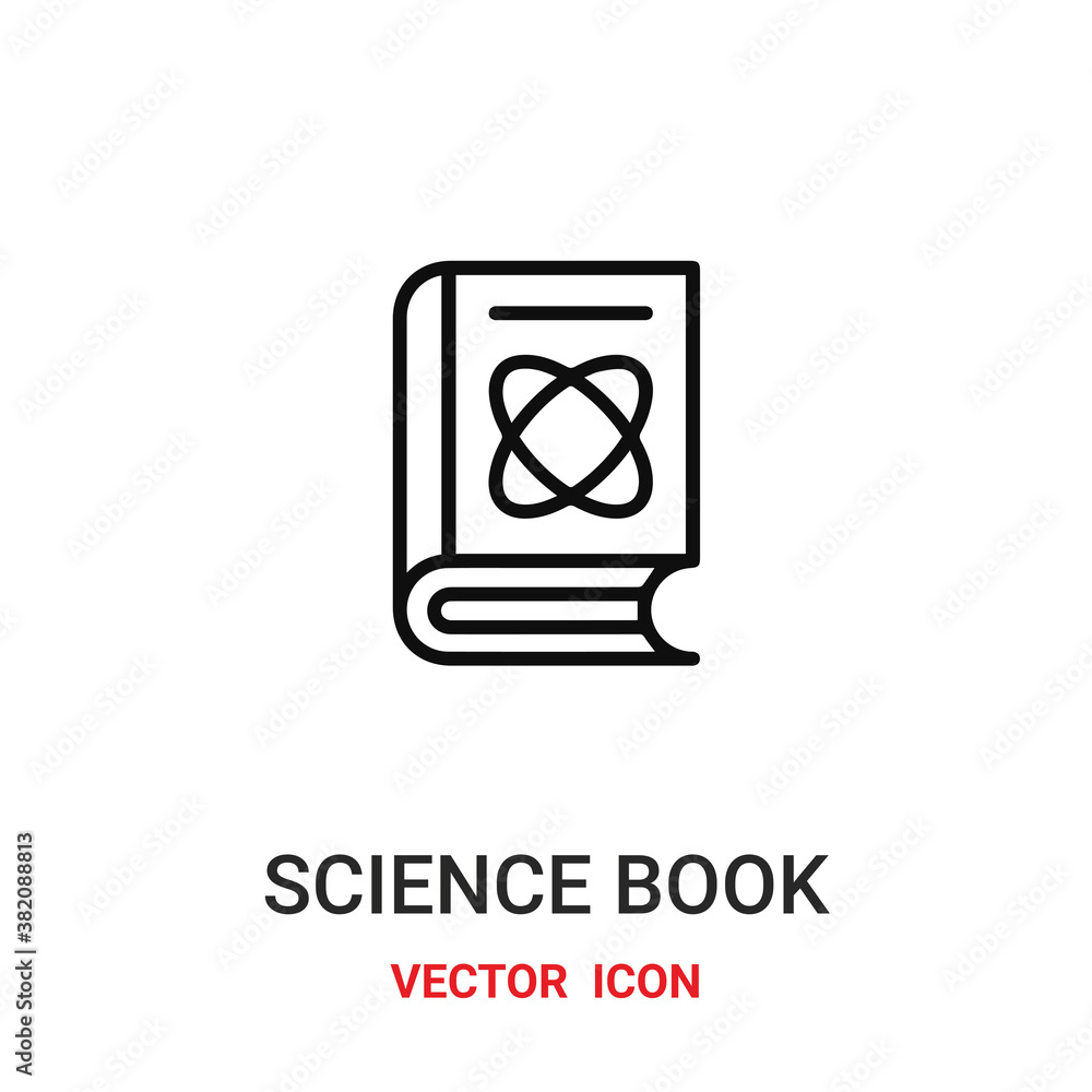 Poster science book icon vector symbol. science book symbol icon vector for your design. modern outline ico