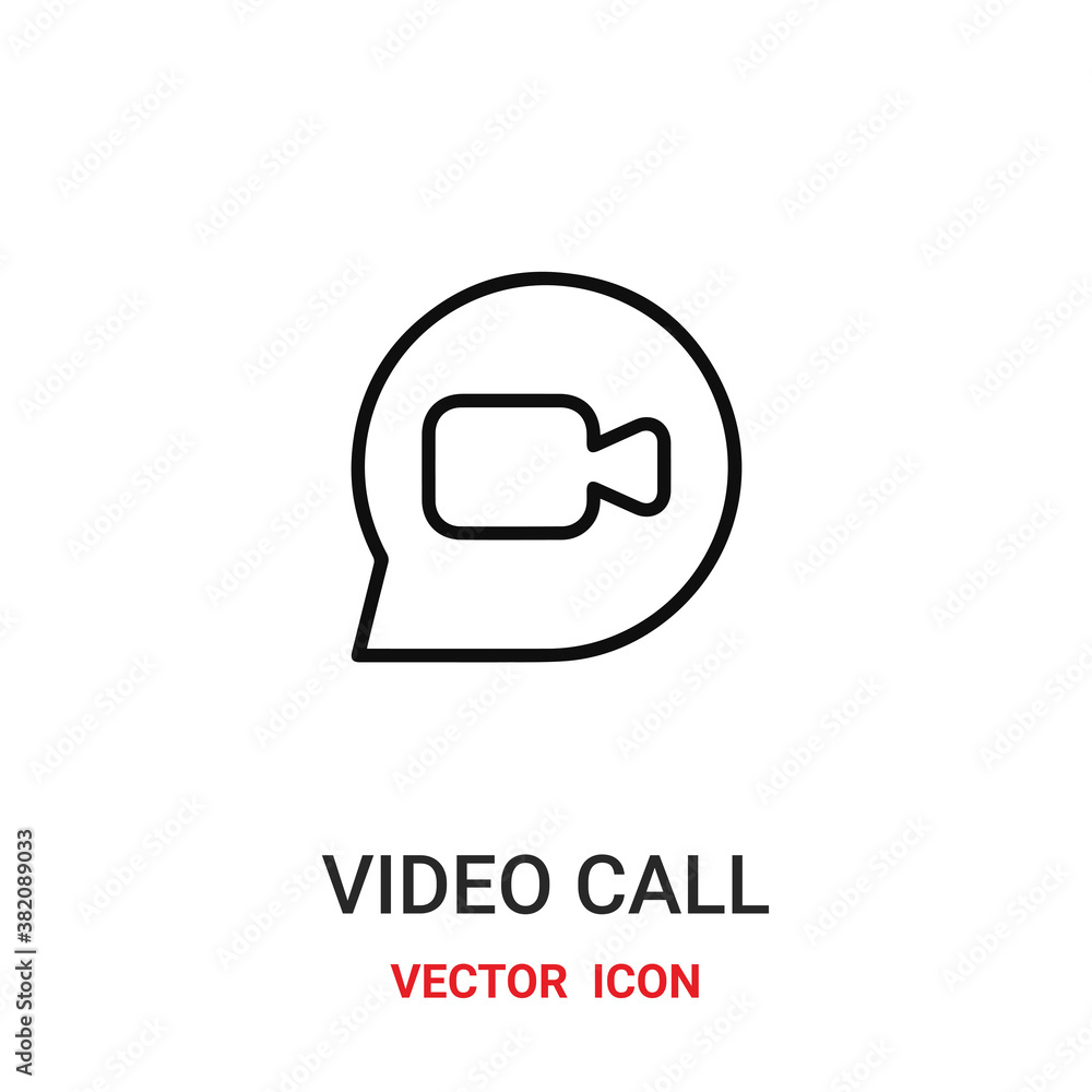 Poster video call icon vector symbol. video call symbol icon vector for your design. modern outline icon fo