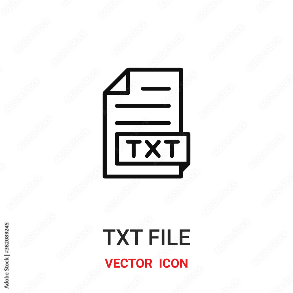 Poster txt file icon vector symbol. txt file symbol icon vector for your design. modern outline icon for yo