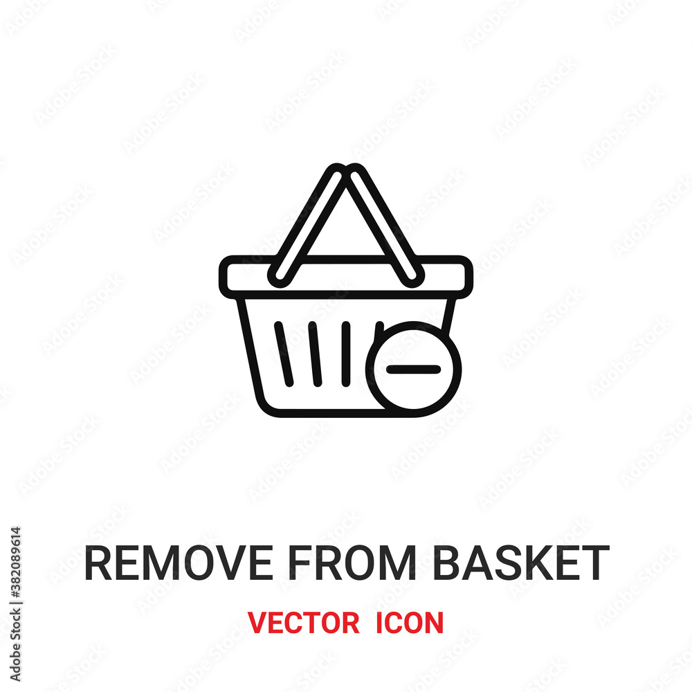 Poster remove from basket icon vector symbol. remove from basket symbol icon vector for your design. modern