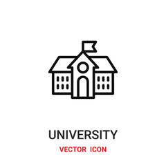 university icon vector symbol. university symbol icon vector for your design. Modern outline icon for your website and mobile app design.