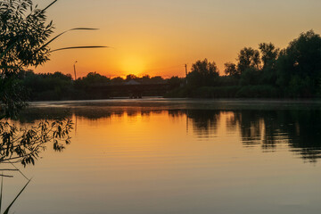 Natural sunsets by the river