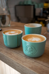 Vertical shot of cups of coffee