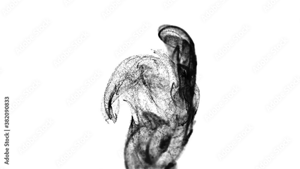Aufkleber beautiful effect of black particles in liquid stream, like effect ink dissolve in water. abstract an