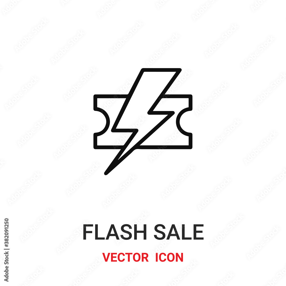 Poster flash sale icon vector symbol. flash symbol icon vector for your design. modern outline icon for you