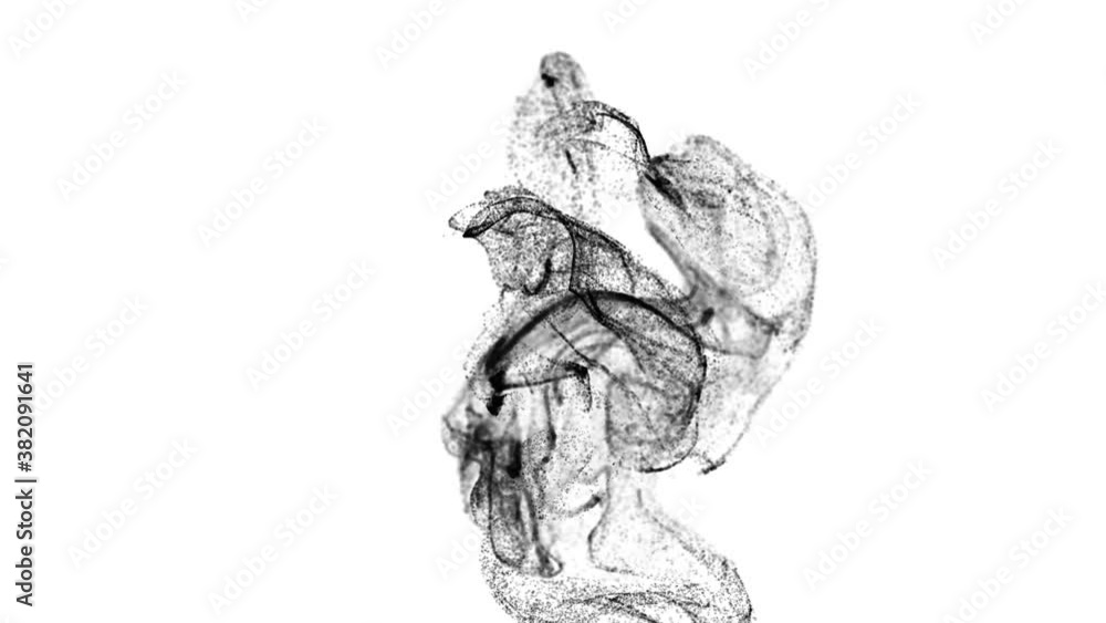 Aufkleber beautiful effect of black particles in liquid stream, like effect ink dissolve in water. abstract an