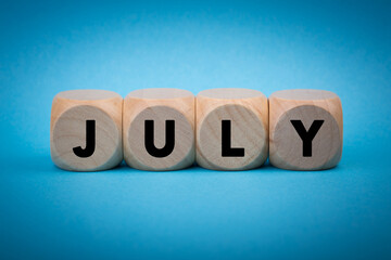 July Concept Wooden Cube Blocks