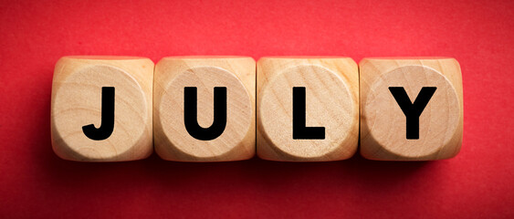 July Concept Wooden Cube Blocks