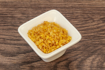 Vegetarian cuisine - dry bulgur for cooking