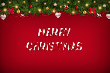 Merry Christmas candy letters, background