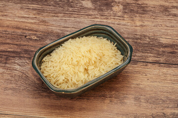 Raw basmati rice in the bowl