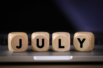 July Concept Wooden Cube Blocks