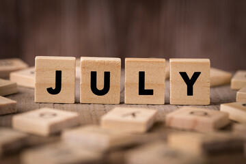 July Concept Wooden Cube Blocks