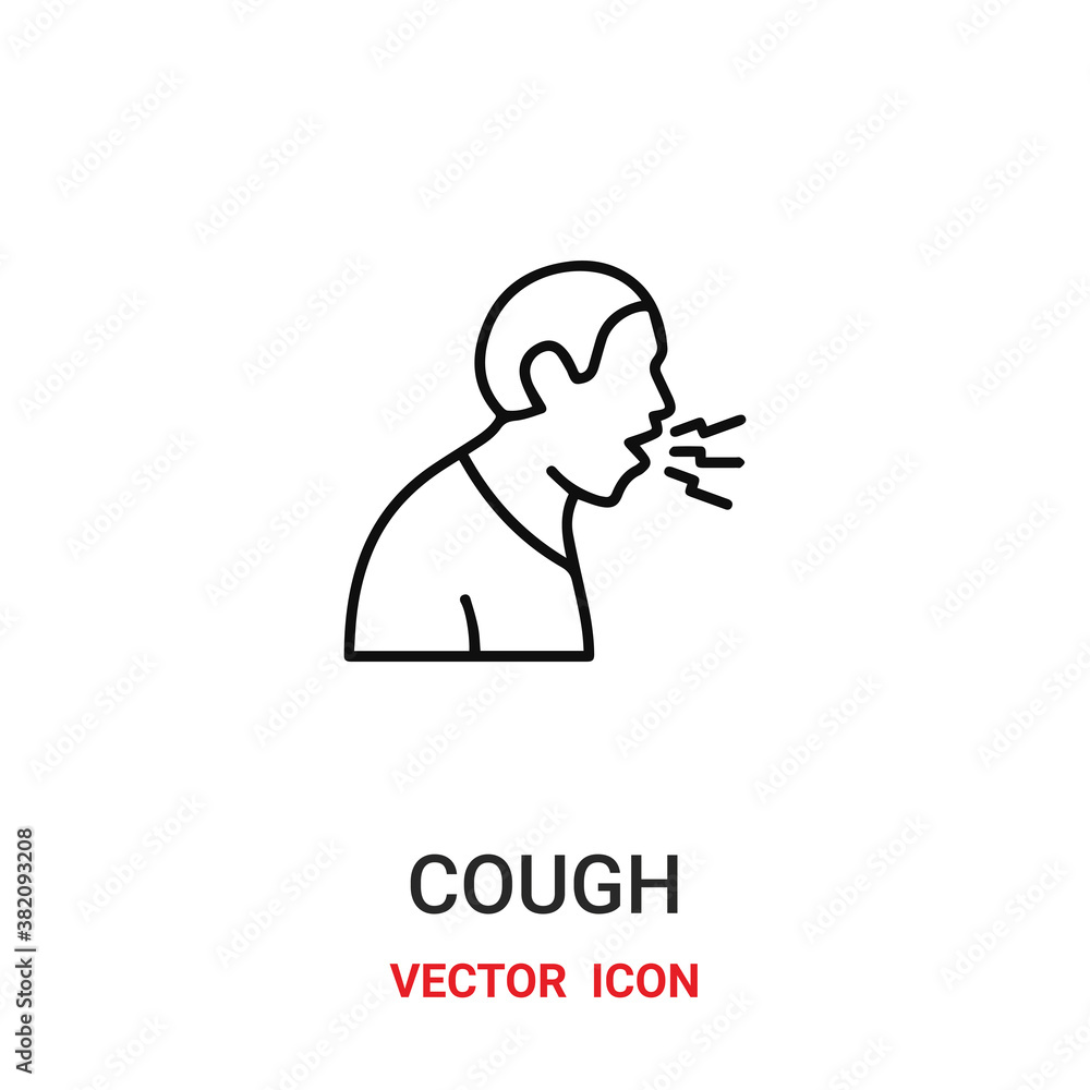 Poster cough icon vector symbol. cough symbol icon vector for your design. modern outline icon for your web