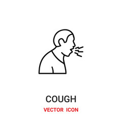 cough icon vector symbol. cough symbol icon vector for your design. Modern outline icon for your website and mobile app design.