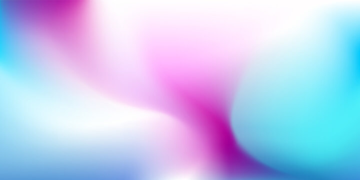 Abstract Blurred pink purple white blue teal background. Soft light gradient wave backdrop with place for text. Vector illustration for your graphic design, banner, poster or wallpapers website