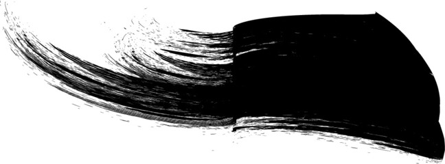 Grunge Paint Roller . Vector brush Stroke . Distressed banner . Black stripes isolated. paintbrush collection . Modern Textured shape . Dry border in Black . Bulge lines