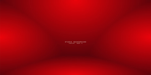 Empty red color studio room luxury background. Abstract gradient