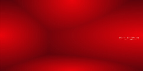 Empty red color studio room luxury background. Abstract gradient