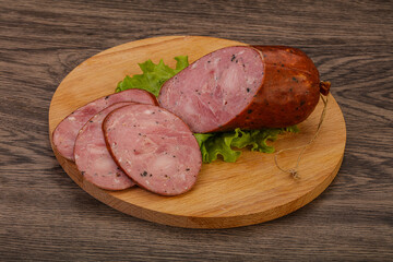 Smoked ham sausage with spices
