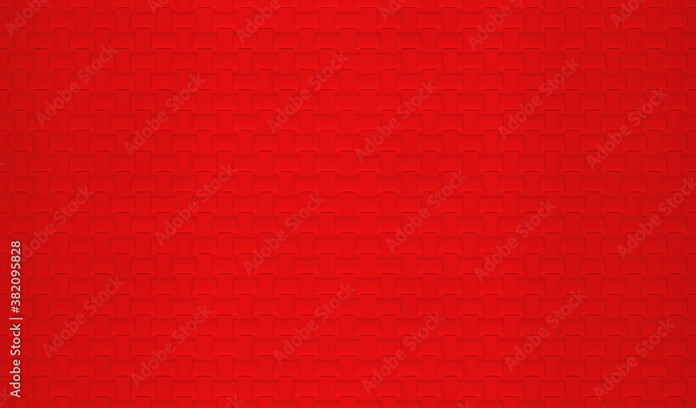 Poster 3d rendering. blank red carft pattern surface material texture wall backgorund.