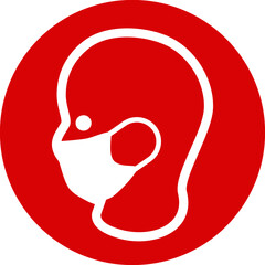 Kopf mit Mund-Nasen-Schutz, Atemmaske